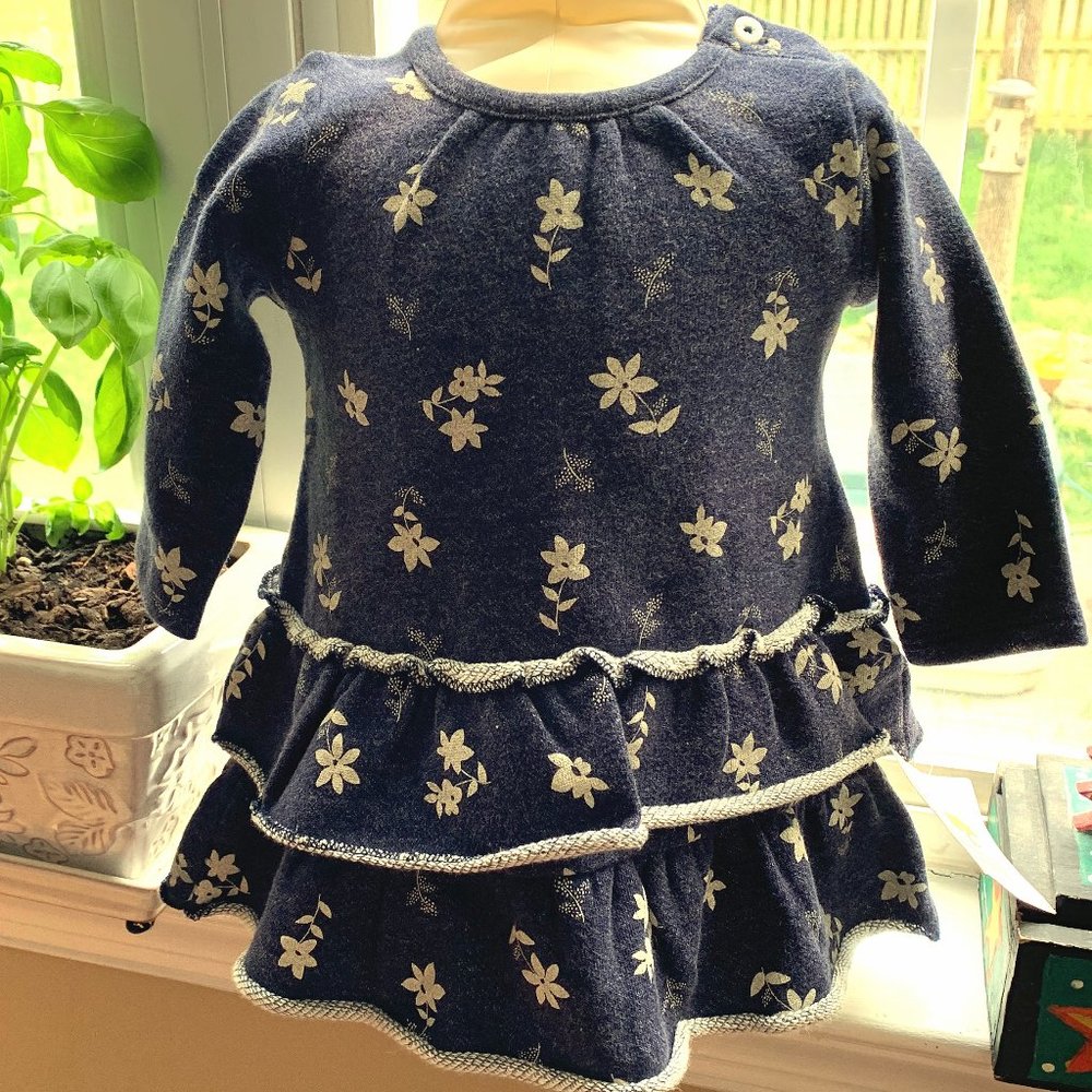 Tucker + Tate Blue dress w white flowers Baby 6M